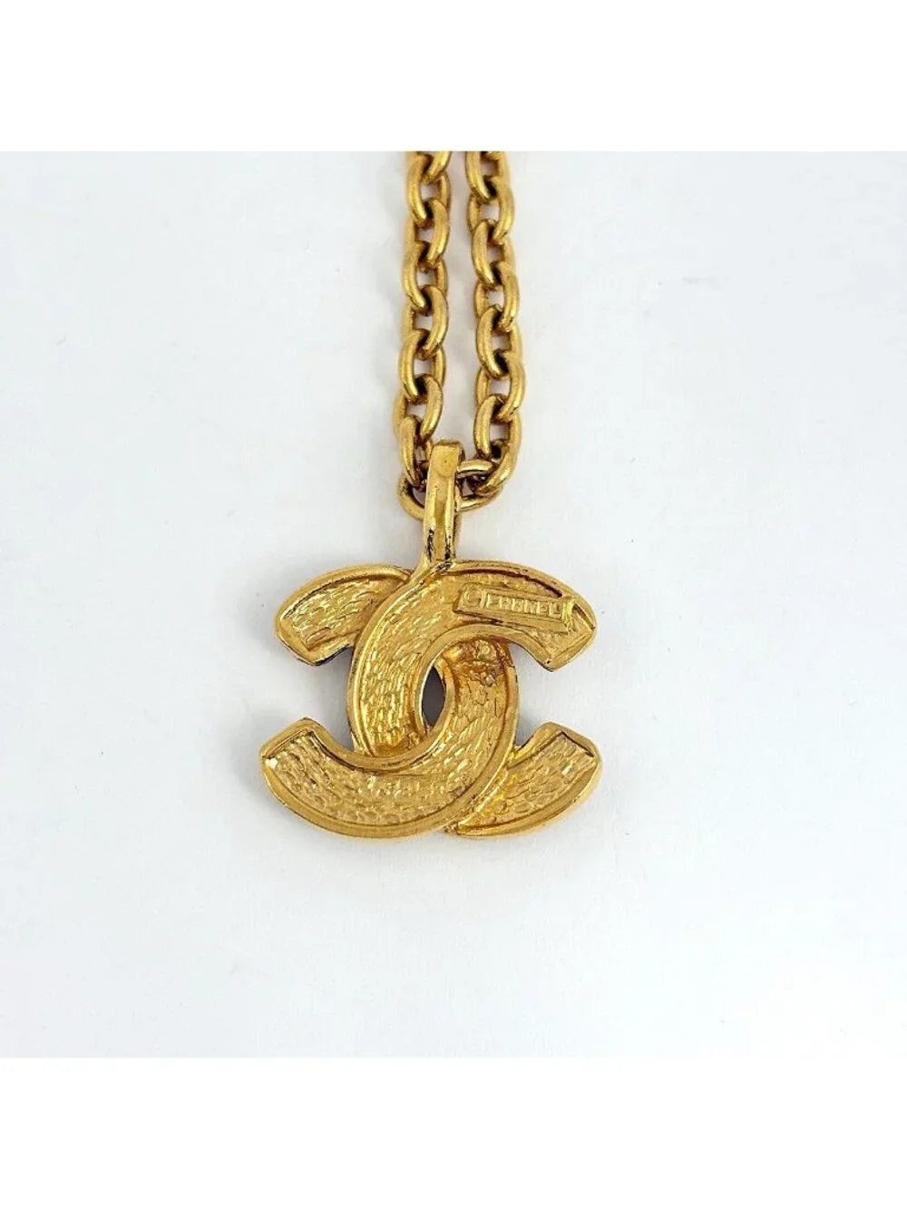 Chanel CC Logo Necklace Gold Plated